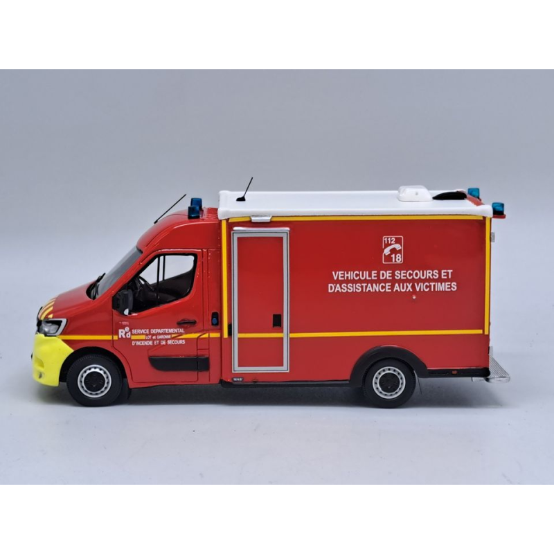 Alerte - RENAULT MASTER 2019 WAS SDIS 77 pompiers réf. 0143 Neuf NBO 1/43
