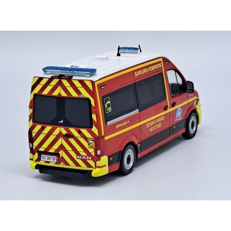 AMBULANCE MAN TGE L2H2 GIFA VSAV DES SAPEURS POMPIERS DU SDIS 88 1 43 Odeon Vehicule De Collection Edition Limitee A 504 Pieces