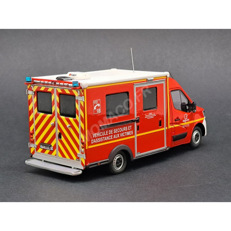 RENAULT MASTER AMBULANCE 2019 POMPIERS WAS VSAV SDIS 59 NORD 1/43